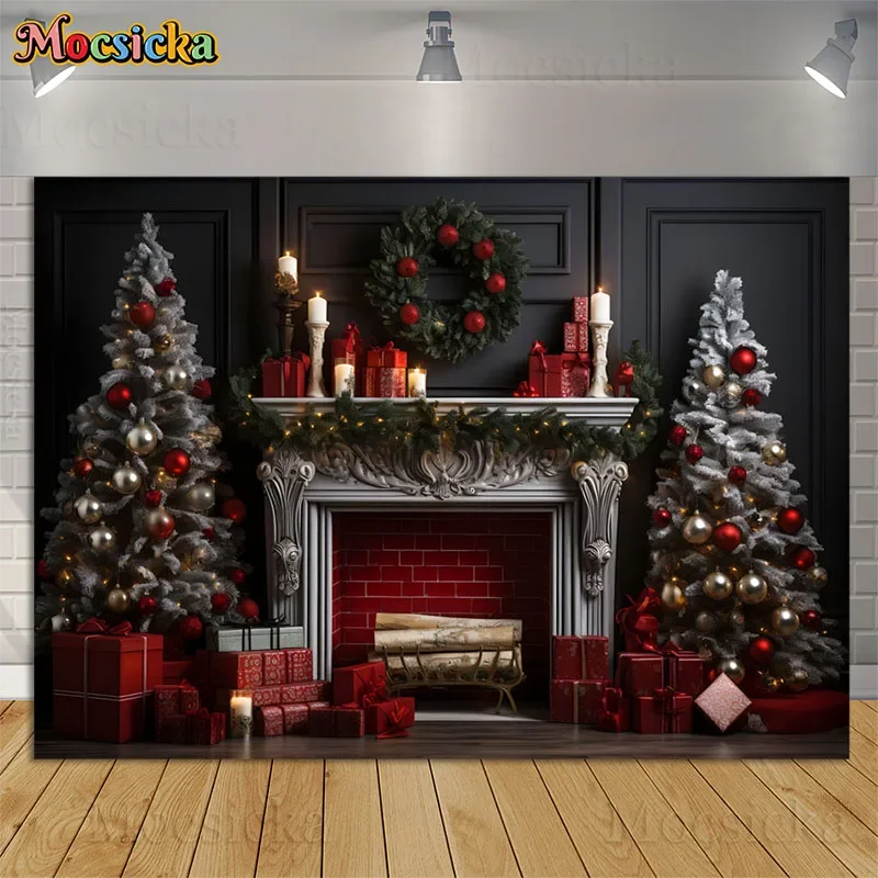 Xmas Fireplace Backdrop Photography Props Christmas Tree Black Classic Wall Red Gift Decor Kids Portrait Photo Background Studio
Xmas Fireplace Backdrop Photography Props Christmas Tree Black Classic Wall Red Gift Decor Kids Portrait Photo Background Studio