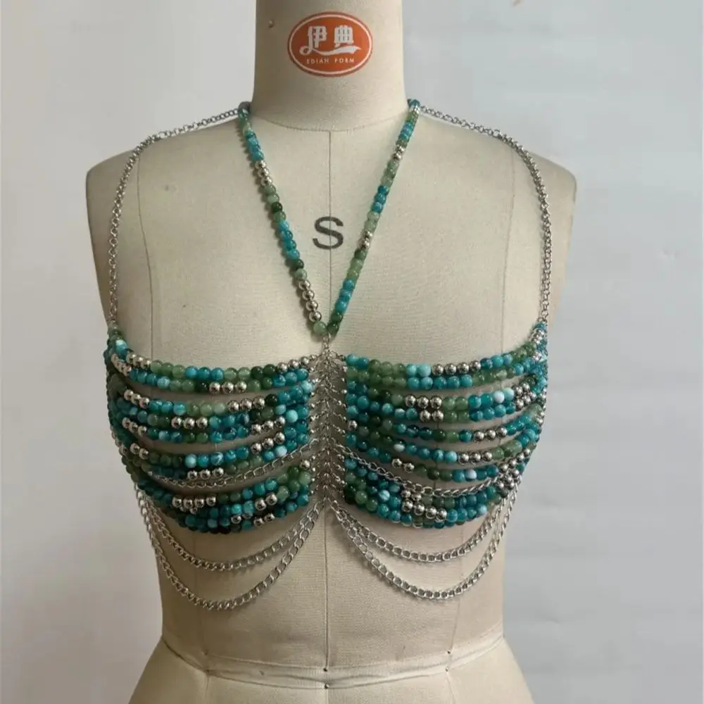 Sexy Hot Girl Multi-Layer Crystal Beaded Body Chain Fringe Necklace Women's Nightclub Party Versatile Strapless Dress
Sexy Hot Girl Multi-Layer Crystal Beaded Body Chain Fringe Necklace Women's Nightclub Party Versatile Strapless Dress