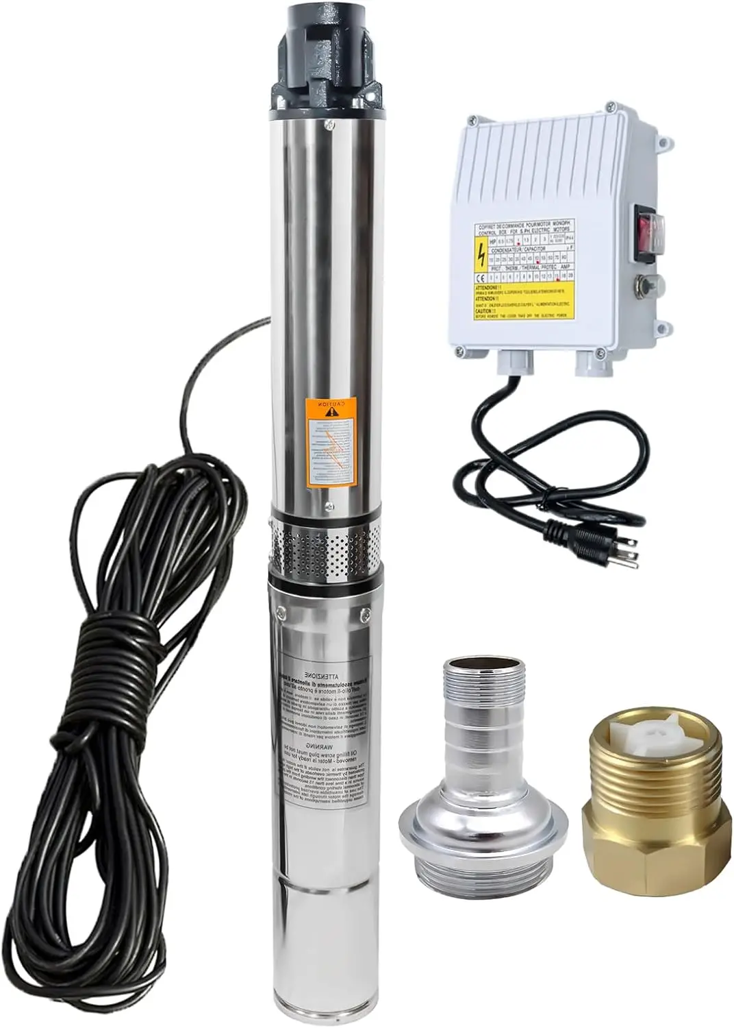 Deep Well Submersible Pump with Control Box, 1HP 110V Deep Well Pump Submersible Water Pump for Industrial Irrigation
Deep Well Submersible Pump with Control Box, 1HP 110V Deep Well Pump Submersible Water Pump for Industrial Irrigation