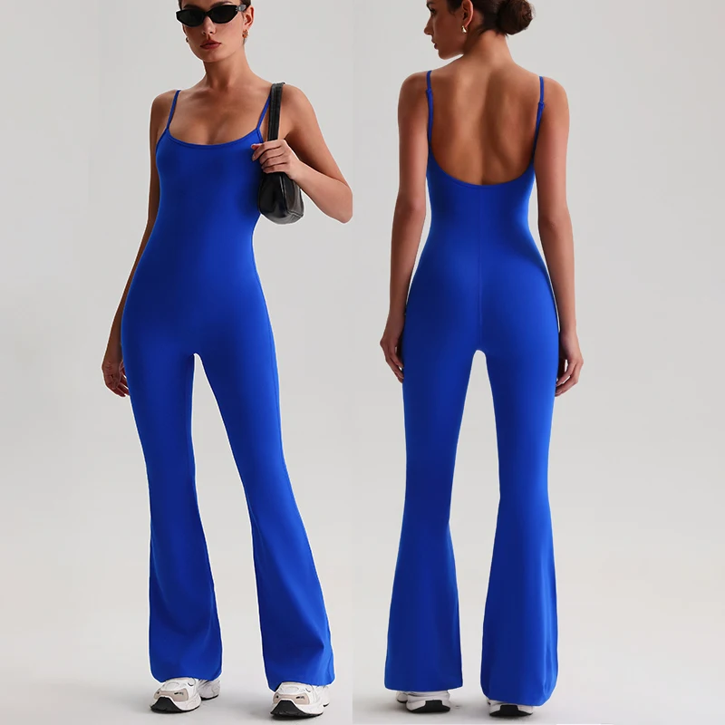 Womens Flare Jumpsuit Built-in Bra Tummy Control Open Back Romper Workout Outfit Sleeveless Bodysuit One Piece Gym Yoga Clothes
Womens Flare Jumpsuit Built-in Bra Tummy Control Open Back Romper Workout Outfit Sleeveless Bodysuit One Piece Gym Yoga Clothes