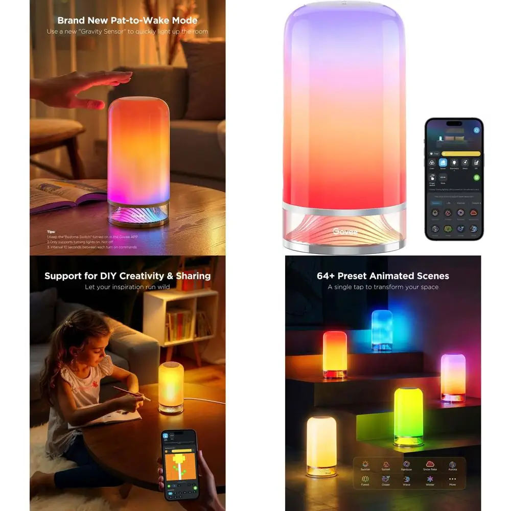Smart LED Table Lamp with 64 Modes, Touch Control, Compatible with Matter/Alexa, RGBIC for Bedrooms and Living Rooms
Smart LED Table Lamp with 64 Modes, Touch Control, Compatible with Matter/Alexa, RGBIC for Bedrooms and Living Rooms