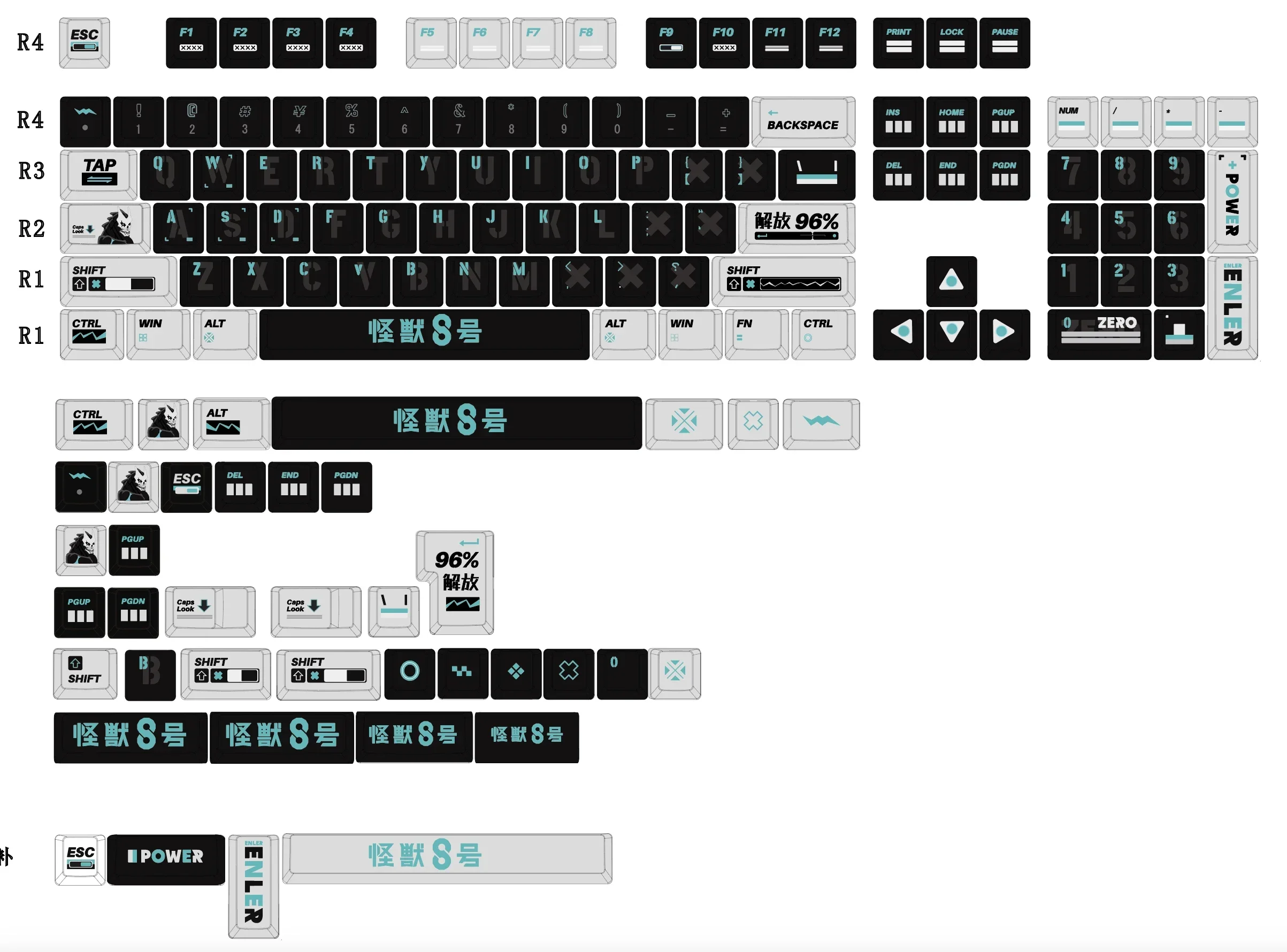Monster keycaps Original height PBT sublimation 142 keys Suitable for mechanical keyboard
Monster keycaps Original height PBT sublimation 142 keys Suitable for mechanical keyboard