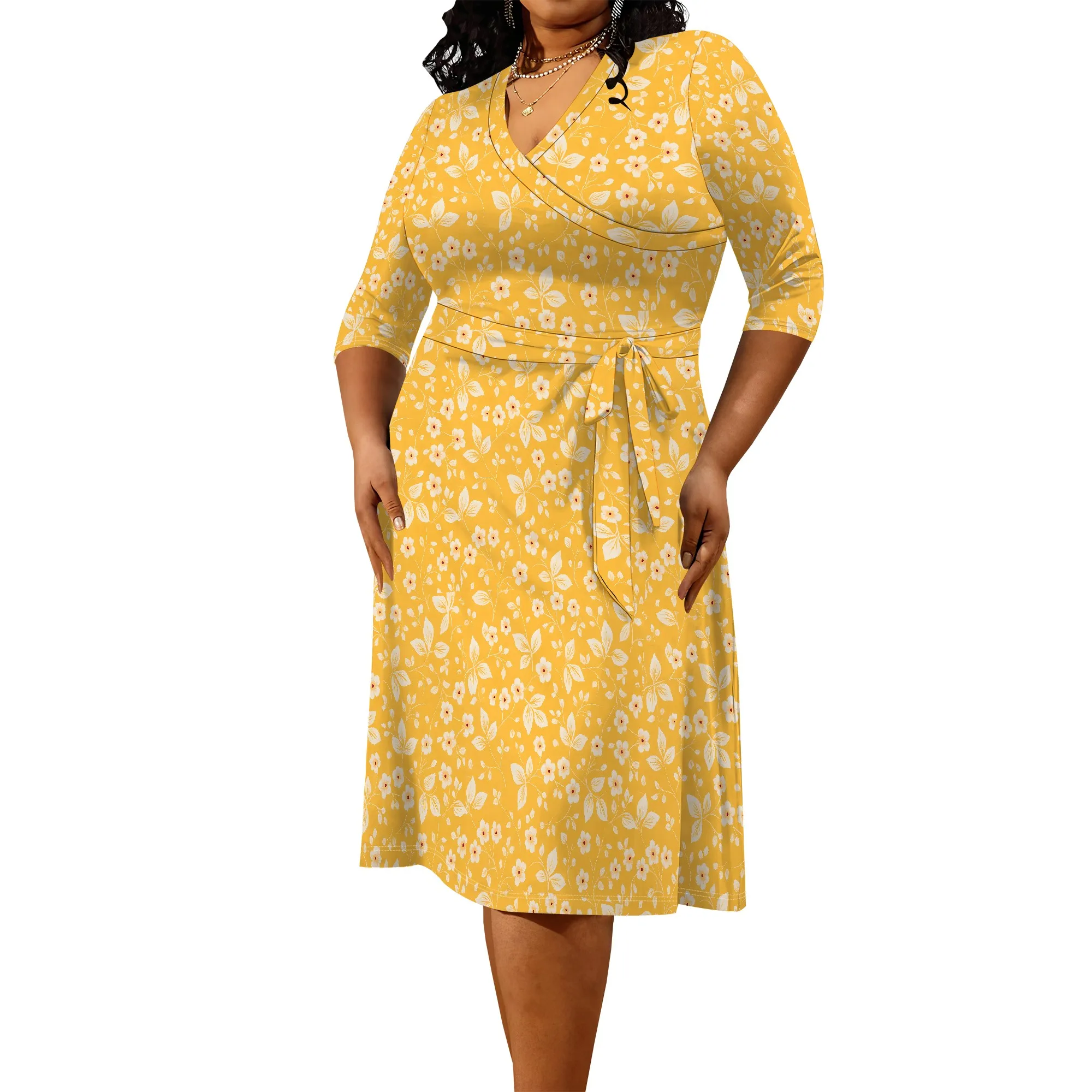 Womens Plus Size Summer Dresses Short Sleeve Wrap V Neck Floral Formal Maxi Wedding Guest Long Dress with Belt
Womens Plus Size Summer Dresses Short Sleeve Wrap V Neck Floral Formal Maxi Wedding Guest Long Dress with Belt