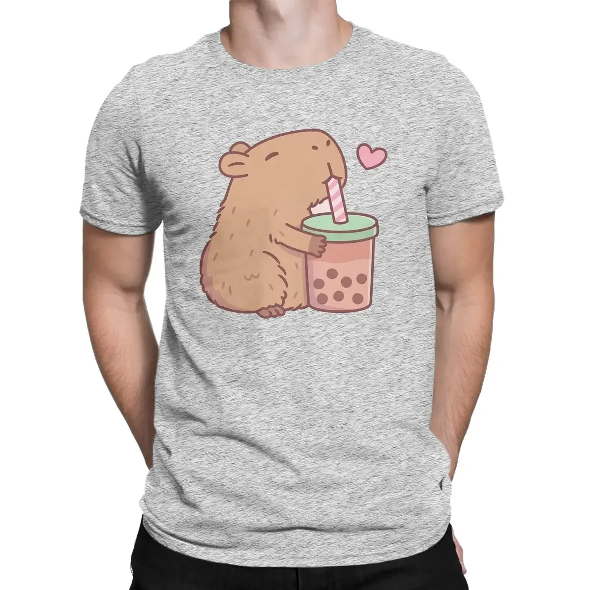 Spring and Summer Men Round Neck Cotton Short Sleeved T-shirt Kabibala Cartoon Print Loves Bubble Tea Male T-shirt Top Clothing
Spring and Summer Men Round Neck Cotton Short Sleeved T-shirt Kabibala Cartoon Print Loves Bubble Tea Male T-shirt Top Clothing