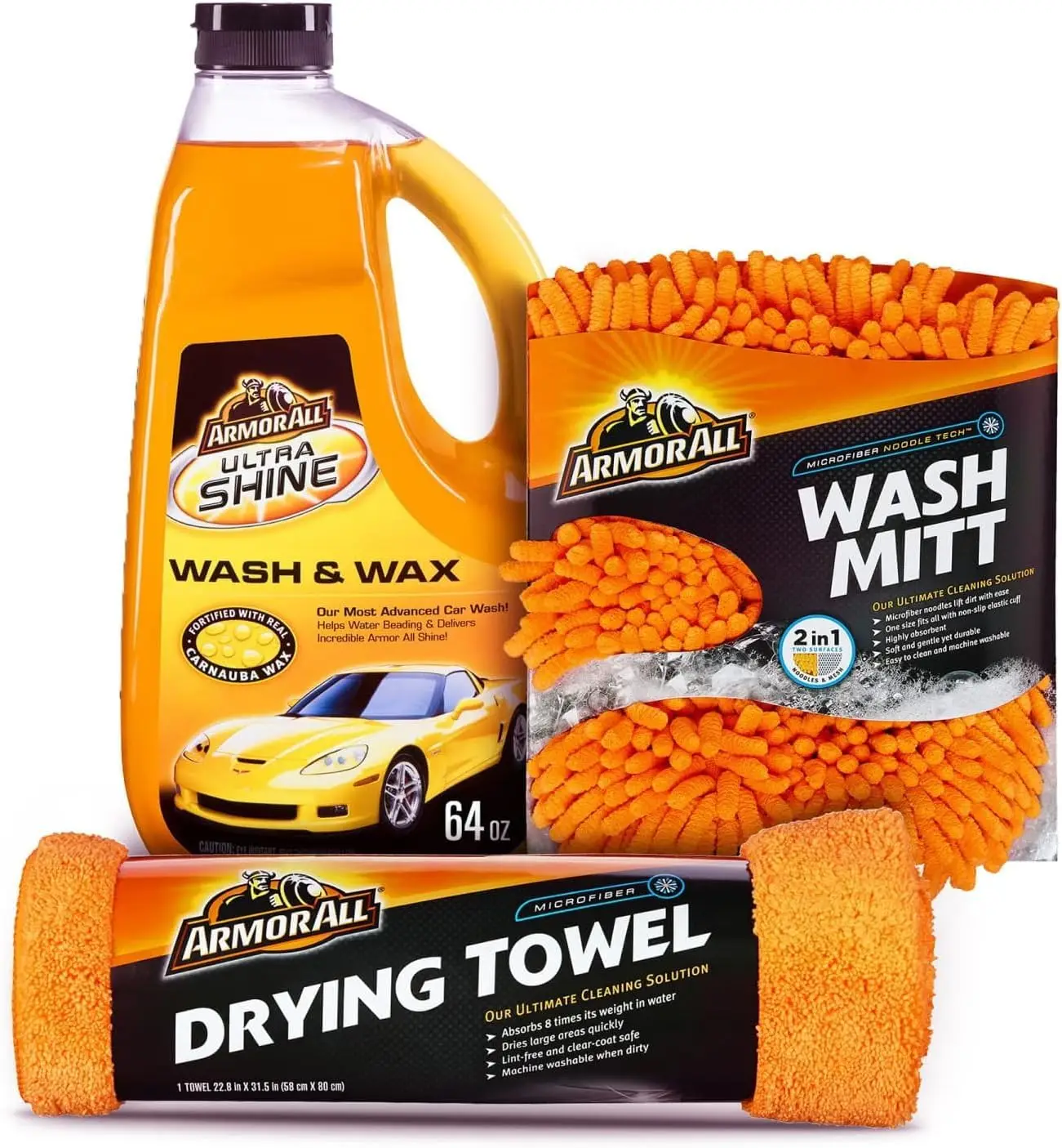 Car Wash Kit with Soap, Wash Mitt & Microfiber Towel, 3-Piece Exterior Cleaning Set
Car Wash Kit with Soap, Wash Mitt & Microfiber Towel, 3-Piece Exterior Cleaning Set