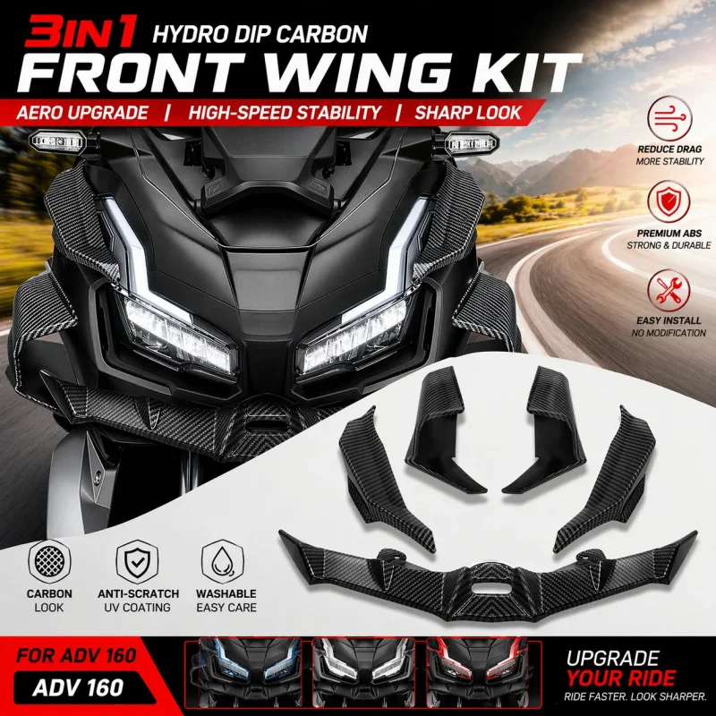 ApplicableADV160 22-25 Modified front spoiler for the vehicle's front end Side panel air deflector, air intake side wind wing
ApplicableADV160 22-25 Modified front spoiler for the vehicle's front end Side panel air deflector, air intake side wind wing