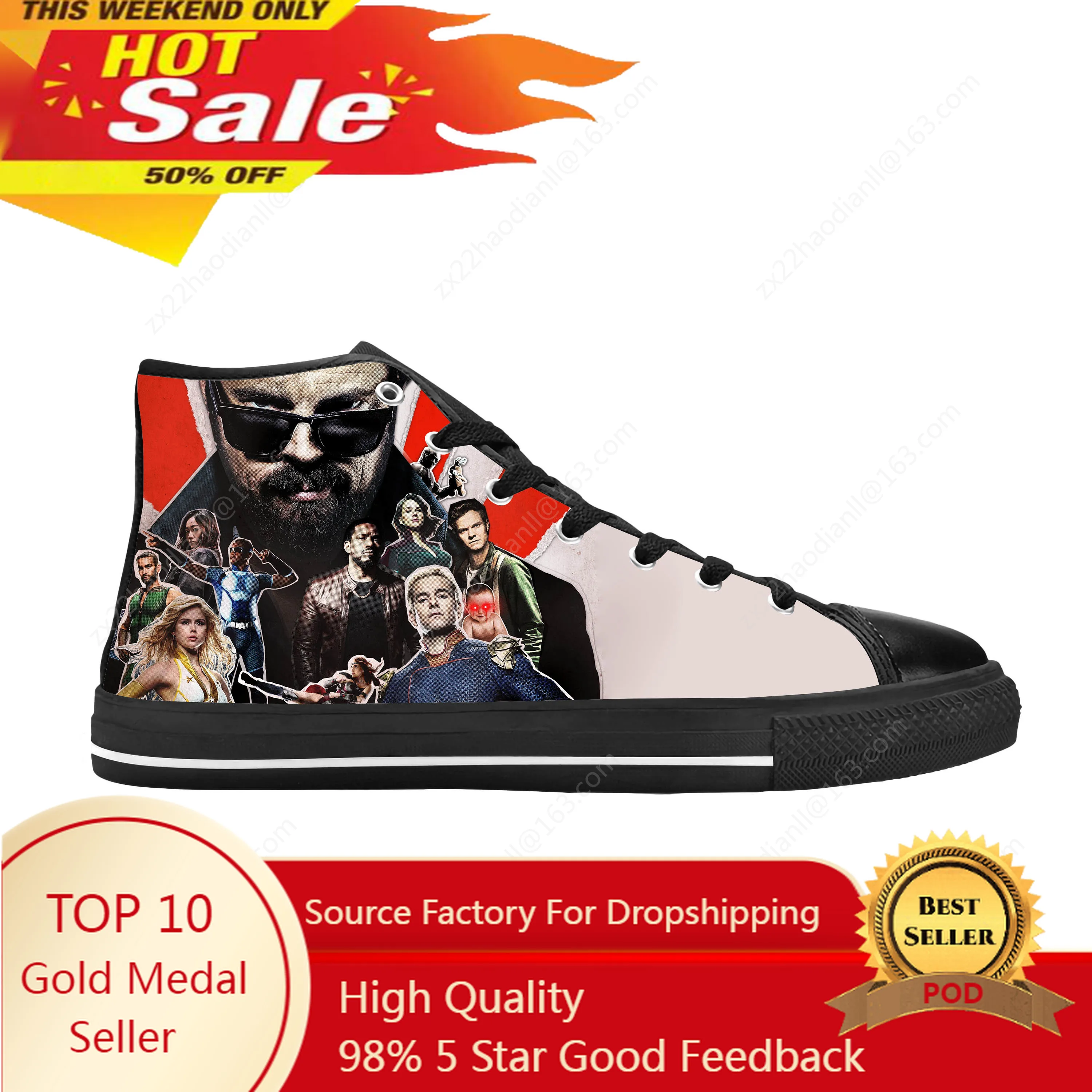 TV Series Movie The Boys Superhero Anime Cartoon Casual Cloth Shoes High Top Comfortable Breathable 3D Print Men Women Sneakers
TV Series Movie The Boys Superhero Anime Cartoon Casual Cloth Shoes High Top Comfortable Breathable 3D Print Men Women Sneakers