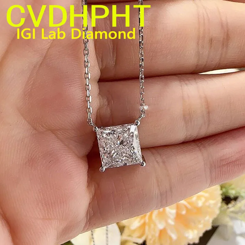 Au750 18-каратное белое золото огранки принцессы, выращенное в лаборатории бриллиантовое ожерелье с подвеской CVD HPHT, 18 дюймов, свадебное ожерелье из цельного золота
Au750 18-каратное белое золото огранки принцессы, выращенное в лаборатории бриллиантовое ожерелье с подвеской CVD HPHT, 18 дюймов, свадебное ожерелье из цельного золота 