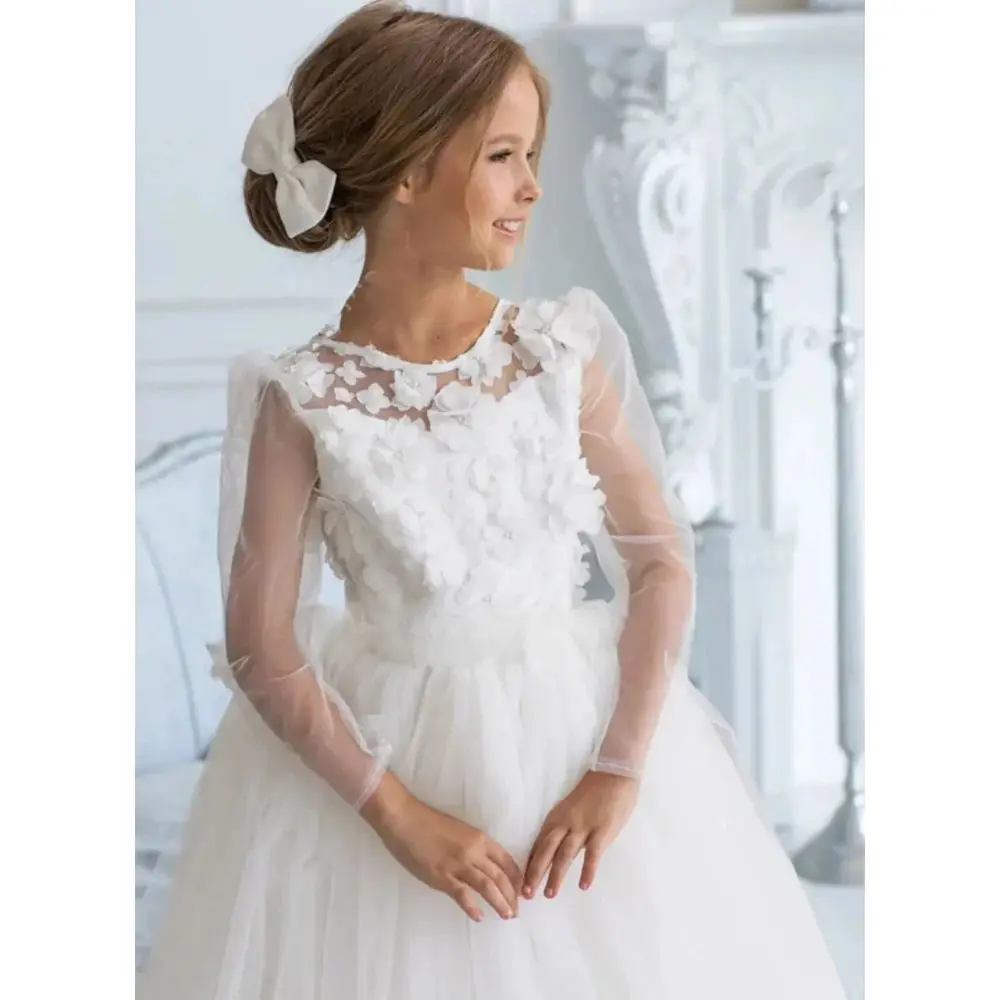 Customized White Flower Girl Dresses For Wedding Appliques Floral Backless Elegant Kids Holy First Communion Quinceanera Gown
Customized White Flower Girl Dresses For Wedding Appliques Floral Backless Elegant Kids Holy First Communion Quinceanera Gown