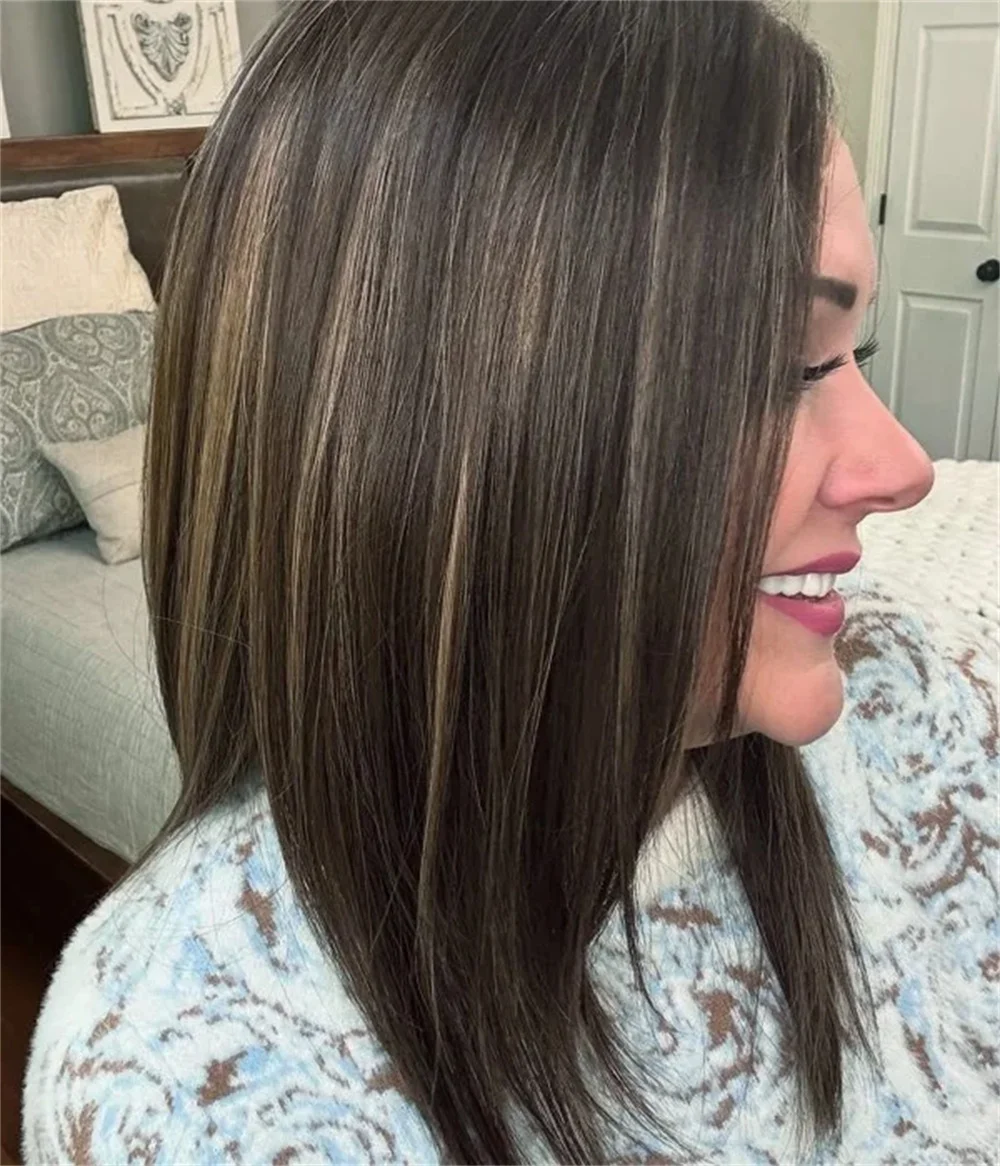 Brown with Blonde Highlights Straight Wig for Women 18" Synthetic Hair Lace Front Wig Natural Look Average Size for Daily Party
Brown with Blonde Highlights Straight Wig for Women 18" Synthetic Hair Lace Front Wig Natural Look Average Size for Daily Party