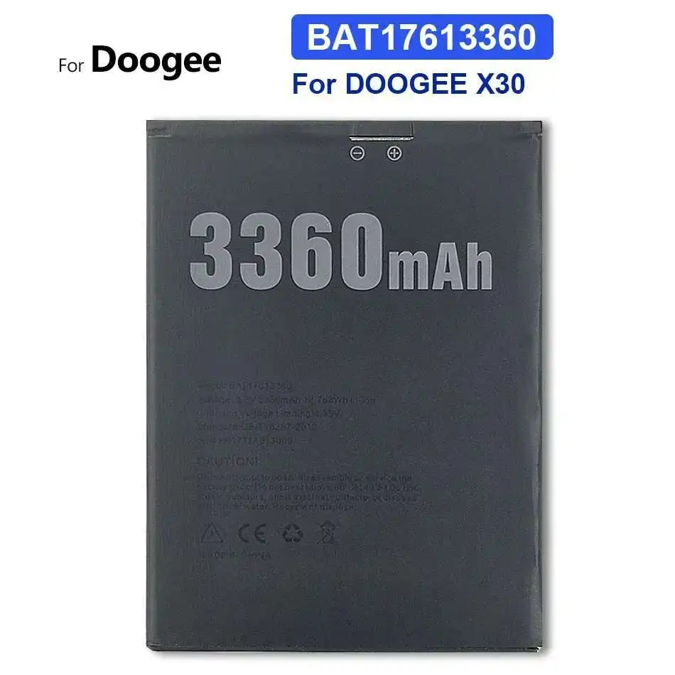 Для Doogee X30 аккумулятор мобильного телефона стабильная высокая производительность 3360 мАч BAT17613360
Для Doogee X30 аккумулятор мобильного телефона стабильная высокая производительность 3360 мАч BAT17613360