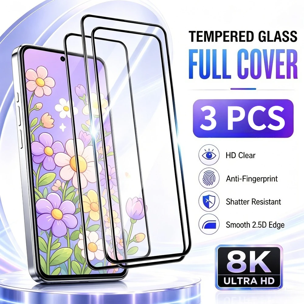 3Pcs Tempered Glass HD Full Cover for Samsung Galaxy A57 A56 A55 A37 A36 A35 A26 A25 A17 A16 A15 Anti-Shatter Screen Protector
3Pcs Tempered Glass HD Full Cover for Samsung Galaxy A57 A56 A55 A37 A36 A35 A26 A25 A17 A16 A15 Anti-Shatter Screen Protector