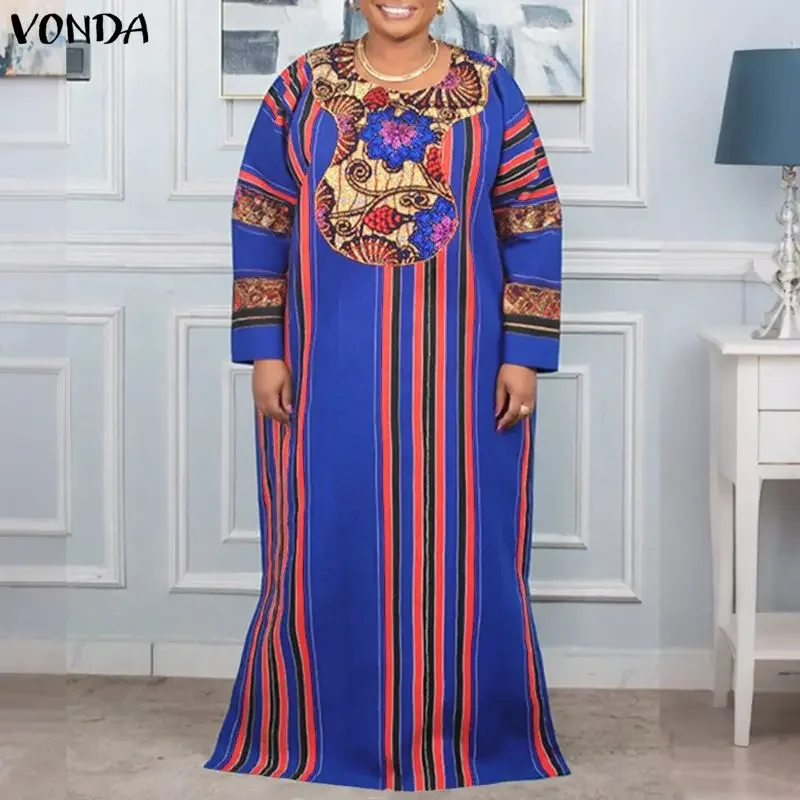 Плюс размер 5XL VONDA женское богемное платье с принтом осень макси Vestidos 2026 повседневное свободное винтажное вечернее платье с длинным рукавом большого размера
Плюс размер 5XL VONDA женское богемное платье с принтом осень макси Vestidos 2026 повседневное свободное винтажное вечернее платье с длинным рукавом большого размера