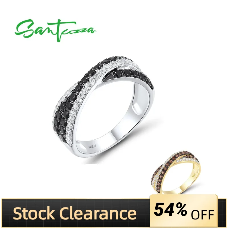 SANTUZZA Silver Ring For Women Genuine 925 Sterling Silver Black Brown Spinel White CZ Cross Daily Wear Ring Gifts Fine Jewelry
SANTUZZA Silver Ring For Women Genuine 925 Sterling Silver Black Brown Spinel White CZ Cross Daily Wear Ring Gifts Fine Jewelry