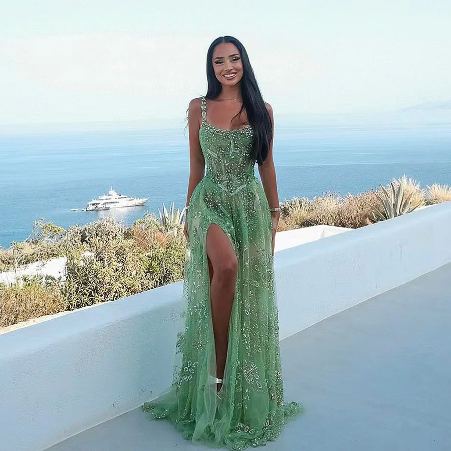 Sexy Mermaid High Split Evening Dress Beaded Crystal Sequins Illusion Strapless Party Dress Prom Gown Vestidos De Gala Custom
Sexy Mermaid High Split Evening Dress Beaded Crystal Sequins Illusion Strapless Party Dress Prom Gown Vestidos De Gala Custom