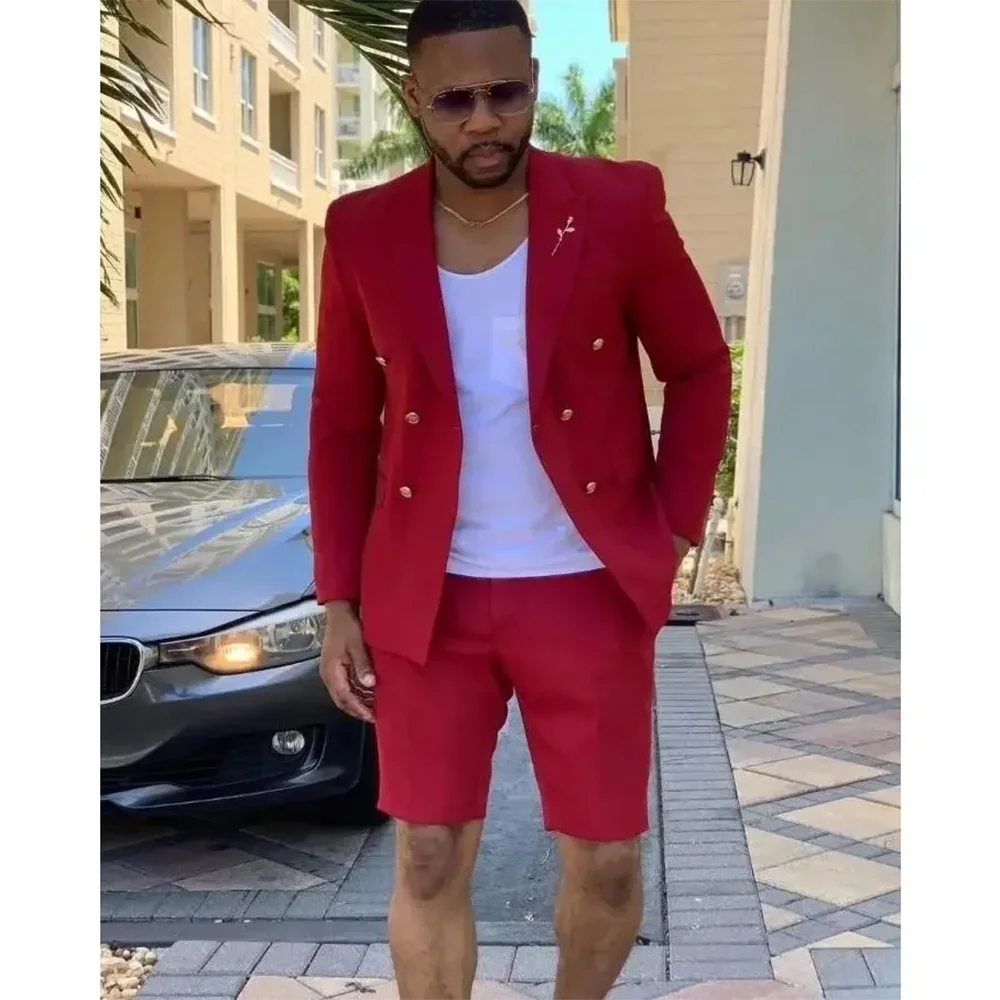 Custom Made Peak Lapel Men's Red Suits Coat Short Pants Prom Party Clothing Casual Banquet Mariage Homme
Custom Made Peak Lapel Men's Red Suits Coat Short Pants Prom Party Clothing Casual Banquet Mariage Homme