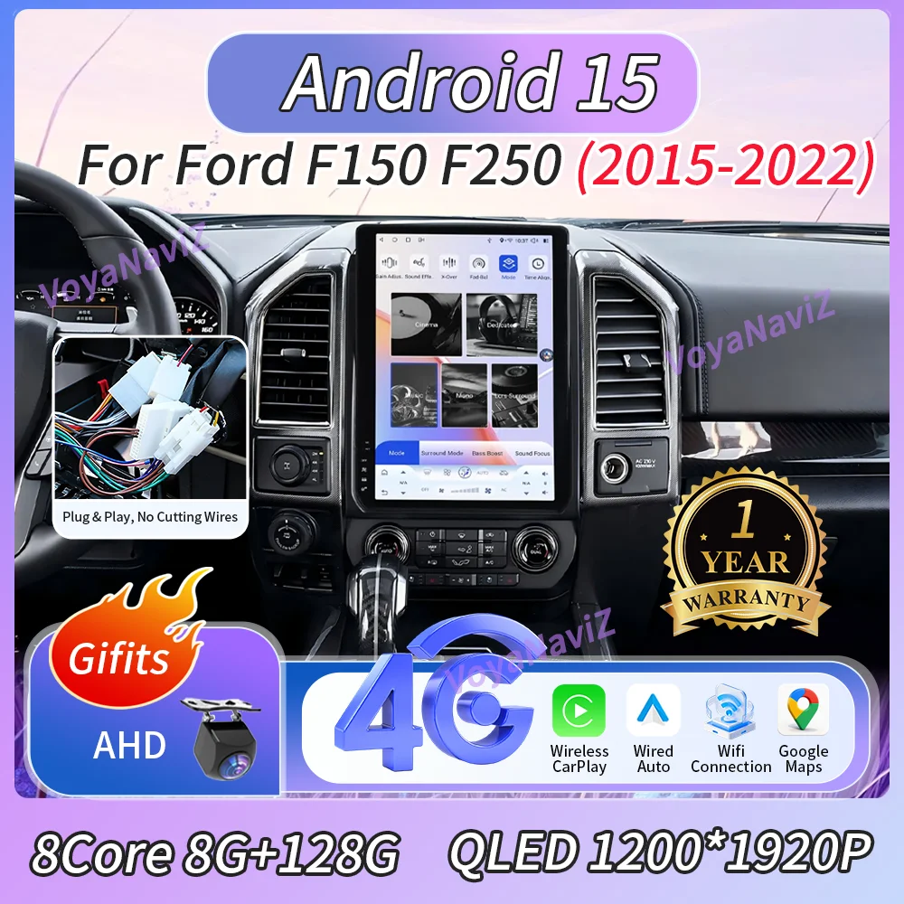 Android 15 14.5" Carplay Screen For Ford F150 F250 2015-2022 Qualcomm Chips Car Multimedia Player AutoRadio Head Unit BT GPS 4G
Android 15 14.5" Carplay Screen For Ford F150 F250 2015-2022 Qualcomm Chips Car Multimedia Player AutoRadio Head Unit BT GPS 4G