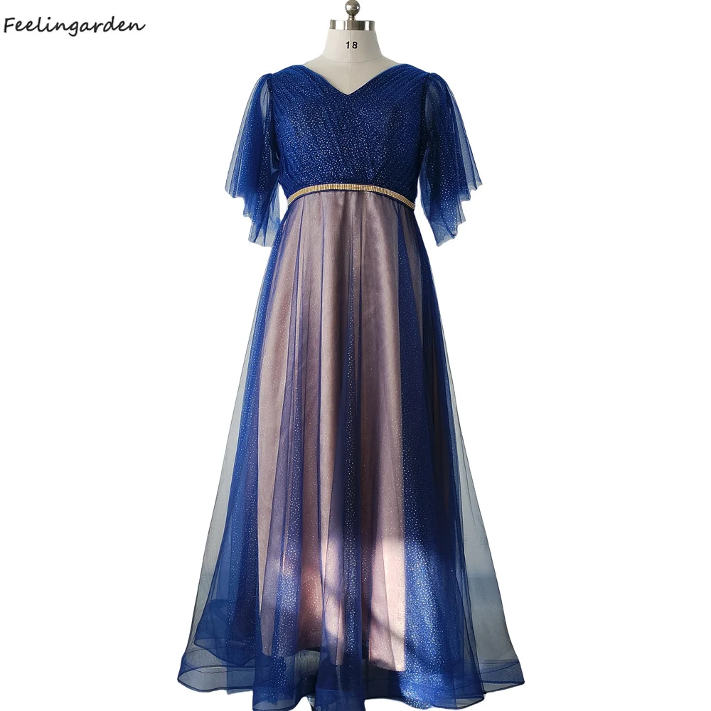 Feelingarden Evening Dress Navy blue Sequins V-Neck A-Line Short Sleeves Floor-Length Plus size Women Formal Party Gown C1557
Feelingarden Evening Dress Navy blue Sequins V-Neck A-Line Short Sleeves Floor-Length Plus size Women Formal Party Gown C1557