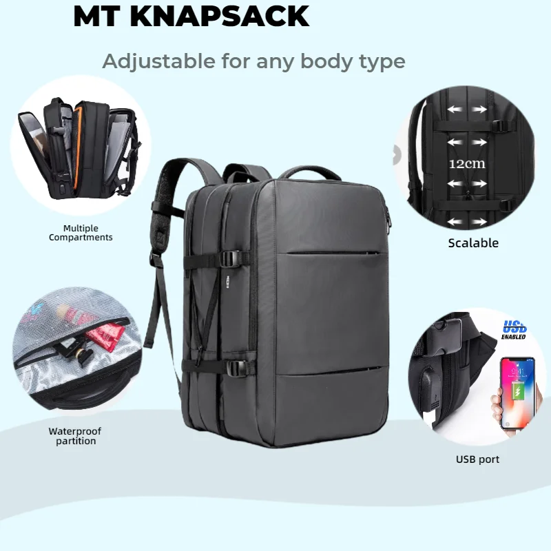 Men's business backpack extended USB bag large capacity laptop waterproof fashionable backpack casual travel convenience
Men's business backpack extended USB bag large capacity laptop waterproof fashionable backpack casual travel convenience