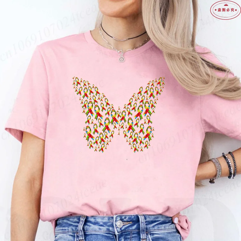 Colorful Butterfly Female Clothing Autism Shirt for Women Autism Awareness Month T-shirt Autism Summer Tees Acceptance Y2k Tops
Colorful Butterfly Female Clothing Autism Shirt for Women Autism Awareness Month T-shirt Autism Summer Tees Acceptance Y2k Tops
