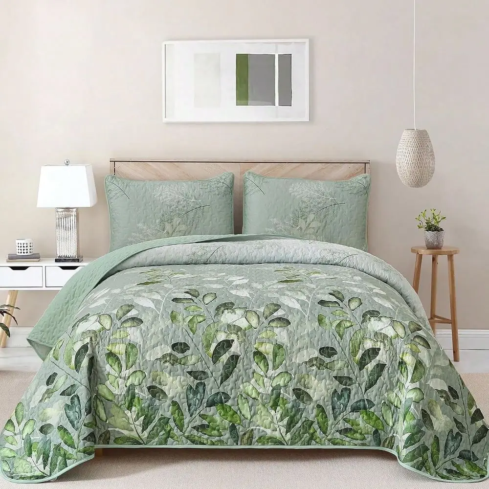 3 Pieces Botanical Leaves Flower Quilt Set,Twin Full Queen King Size Boho Floral Branches Soft Microfiber Coverlet Set For All
3 Pieces Botanical Leaves Flower Quilt Set,Twin Full Queen King Size Boho Floral Branches Soft Microfiber Coverlet Set For All