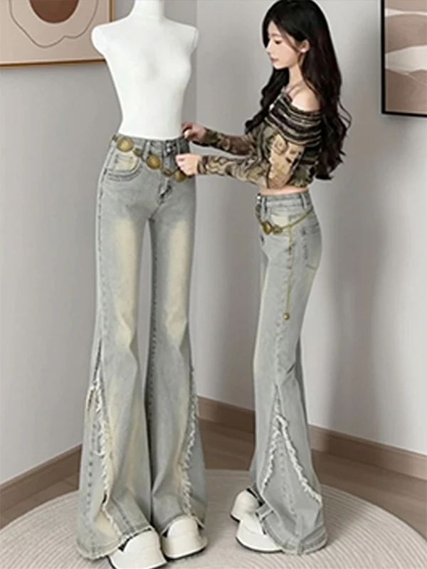 High Waist Bell Bottom Jeans Women's Summer New Style Not Legging Design Sensation Slimming Bell Pants Casual Cotton Blend
High Waist Bell Bottom Jeans Women's Summer New Style Not Legging Design Sensation Slimming Bell Pants Casual Cotton Blend