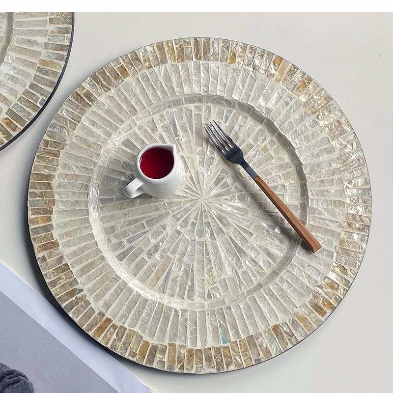 European senior light luxury dinner plate color storage round household living room coffee restaurant tray
European senior light luxury dinner plate color storage round household living room coffee restaurant tray