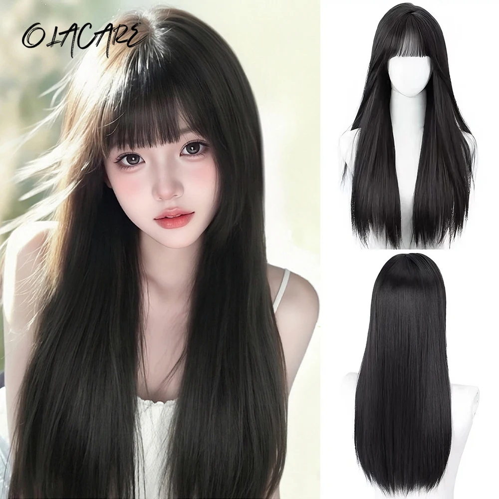 OLACARE 24 Inch Long Heat-Resistant Pink Wig Cosplay Wig With Bangs Synthetic Straight Hair For Women
OLACARE 24 Inch Long Heat-Resistant Pink Wig Cosplay Wig With Bangs Synthetic Straight Hair For Women