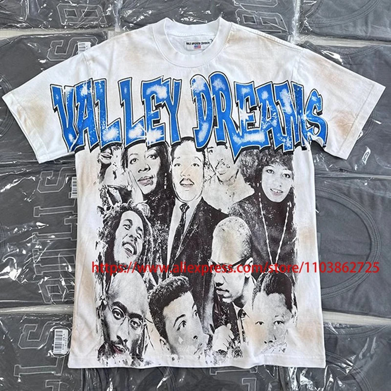 Summer Trend VALLEY T-shirt Hip-hop Letter Poster Print Tee High Quality Casual Do Old Loose VALE Short-sleeve Tops
Summer Trend VALLEY T-shirt Hip-hop Letter Poster Print Tee High Quality Casual Do Old Loose VALE Short-sleeve Tops