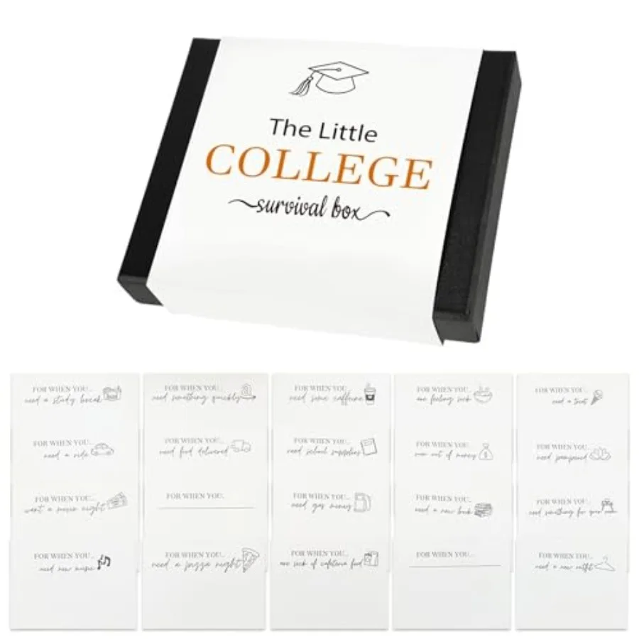20 Pcs College Survival Gift Cards Box, Graduation Open When Money Holder Card Booklet, University Students Leaving Home Going
20 Pcs College Survival Gift Cards Box, Graduation Open When Money Holder Card Booklet, University Students Leaving Home Going
