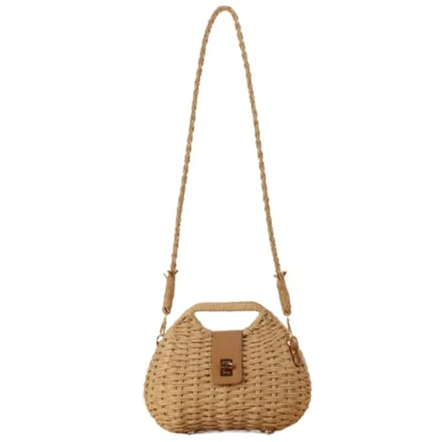 Straw Bag Women Woven Beach Handbag Basket Shape Tote Bags for Spring Summer Purse
Straw Bag Women Woven Beach Handbag Basket Shape Tote Bags for Spring Summer Purse