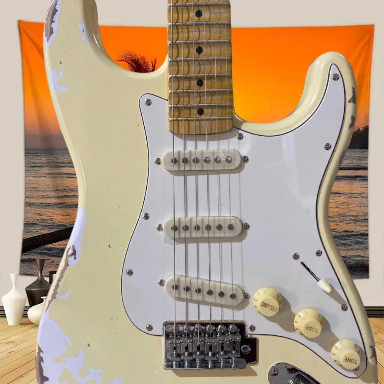 39 Inch Milk Yellow STSS Electric Guitar Rosewood Neck Alder Body 21 Tone SSS Pickup Classic Rock Free Shipping
39 Inch Milk Yellow STSS Electric Guitar Rosewood Neck Alder Body 21 Tone SSS Pickup Classic Rock Free Shipping