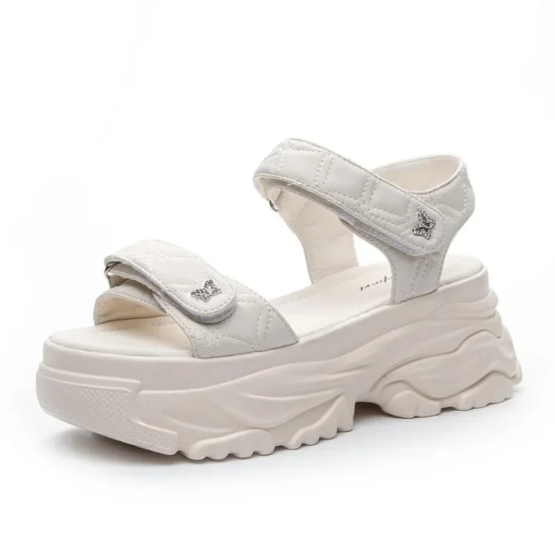 High quality 7cm Platform Sandals Wedge Shoes Summer Women Genuine Leather Full Cow Women Slides Beach Shoes Sandalias Mujer
High quality 7cm Platform Sandals Wedge Shoes Summer Women Genuine Leather Full Cow Women Slides Beach Shoes Sandalias Mujer