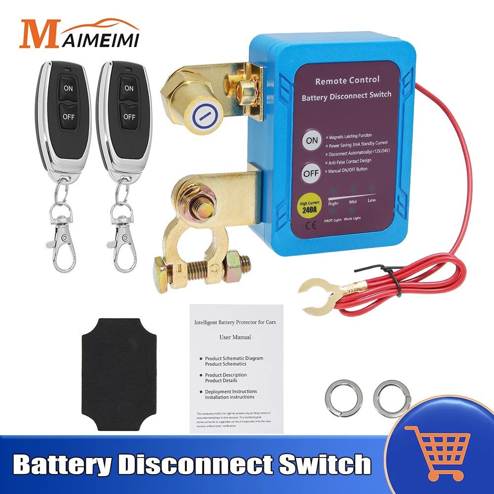 12V 240A Wireless Dual Remote Car Battery Disconnect Relay Master Kill Cut Off Switch For Auto Boat Switch Leakage Protection
12V 240A Wireless Dual Remote Car Battery Disconnect Relay Master Kill Cut Off Switch For Auto Boat Switch Leakage Protection