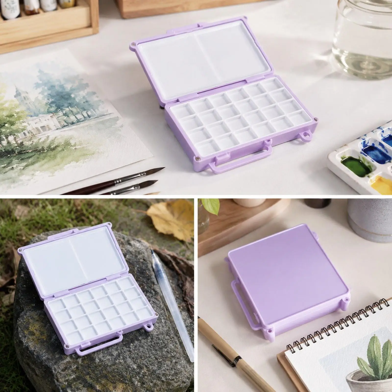 Empty Watercolor Palette 24 Grids Compact Sturdy Foldable Paint Tray Box Portable Watercolor Kit for Adults Studio Home Painters
Empty Watercolor Palette 24 Grids Compact Sturdy Foldable Paint Tray Box Portable Watercolor Kit for Adults Studio Home Painters