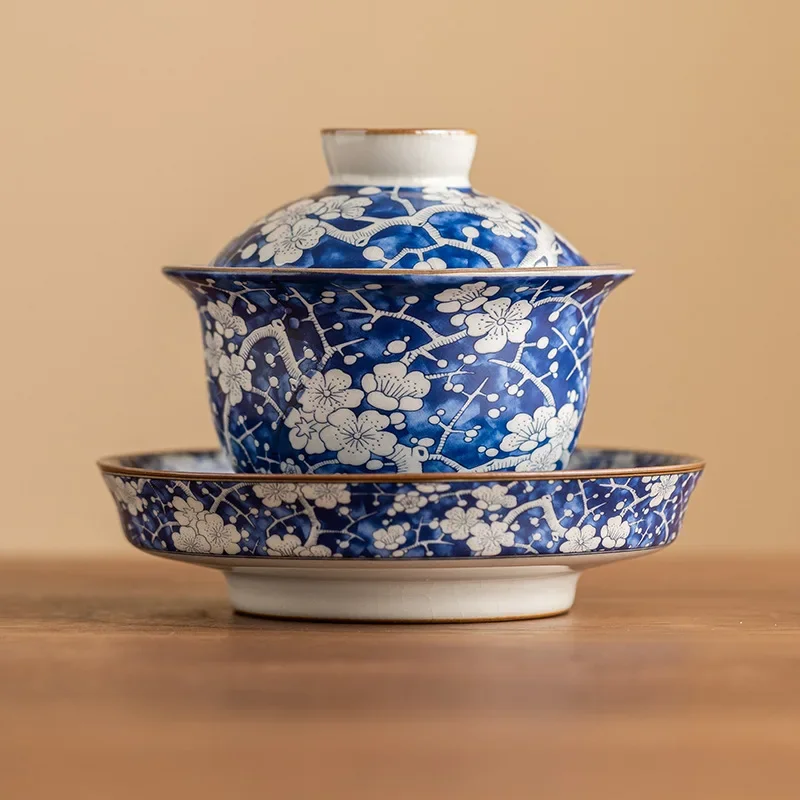 100ML Ru Kiln Ice Plum Blue and White Yuanbao Cover Bowl Not Hot Tea Bowl High-end Tea Ware Kung Fu TeaSet Sancai Tea Bowl
100ML Ru Kiln Ice Plum Blue and White Yuanbao Cover Bowl Not Hot Tea Bowl High-end Tea Ware Kung Fu TeaSet Sancai Tea Bowl