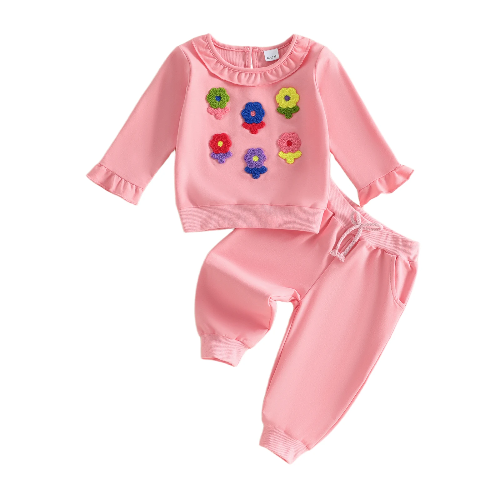 Toddler Girls 2 Piece Outfits Adorable Flower Embroidery Long Sleeve Crew Neck Tops and Elastic Waist Pants Set
Toddler Girls 2 Piece Outfits Adorable Flower Embroidery Long Sleeve Crew Neck Tops and Elastic Waist Pants Set