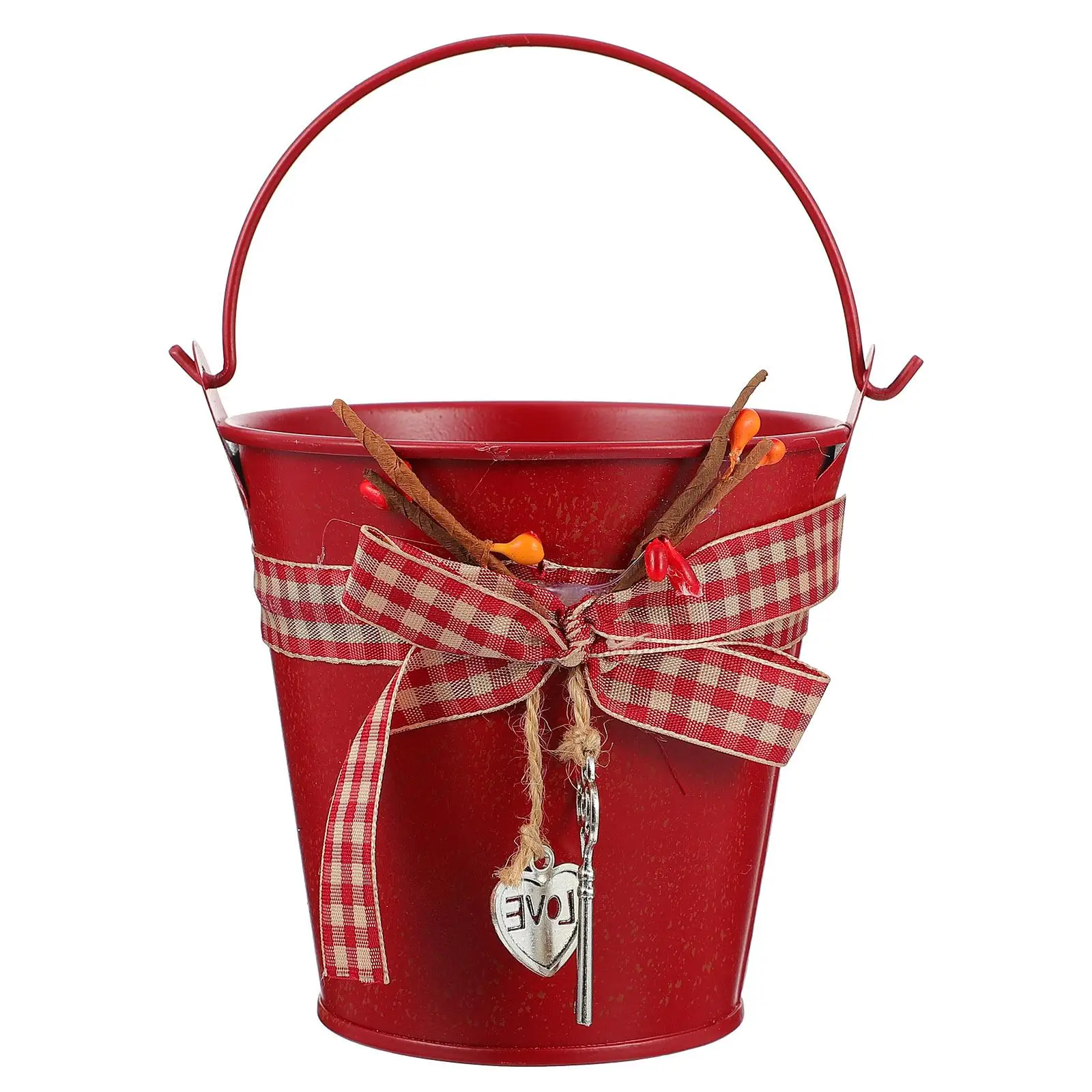 Flowerpot Bucket Iron Plant Holder Red Decorative Garden Galvanized Creative Storage Multipurpose Photography Props
Flowerpot Bucket Iron Plant Holder Red Decorative Garden Galvanized Creative Storage Multipurpose Photography Props