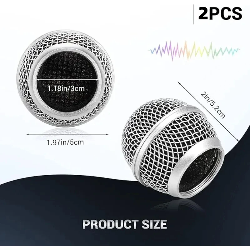 Grille Ball with Inner Foam Microphone Head Fit for Shure SM58 Silver Steel Mesh Replacement Heads for Microphones
Grille Ball with Inner Foam Microphone Head Fit for Shure SM58 Silver Steel Mesh Replacement Heads for Microphones