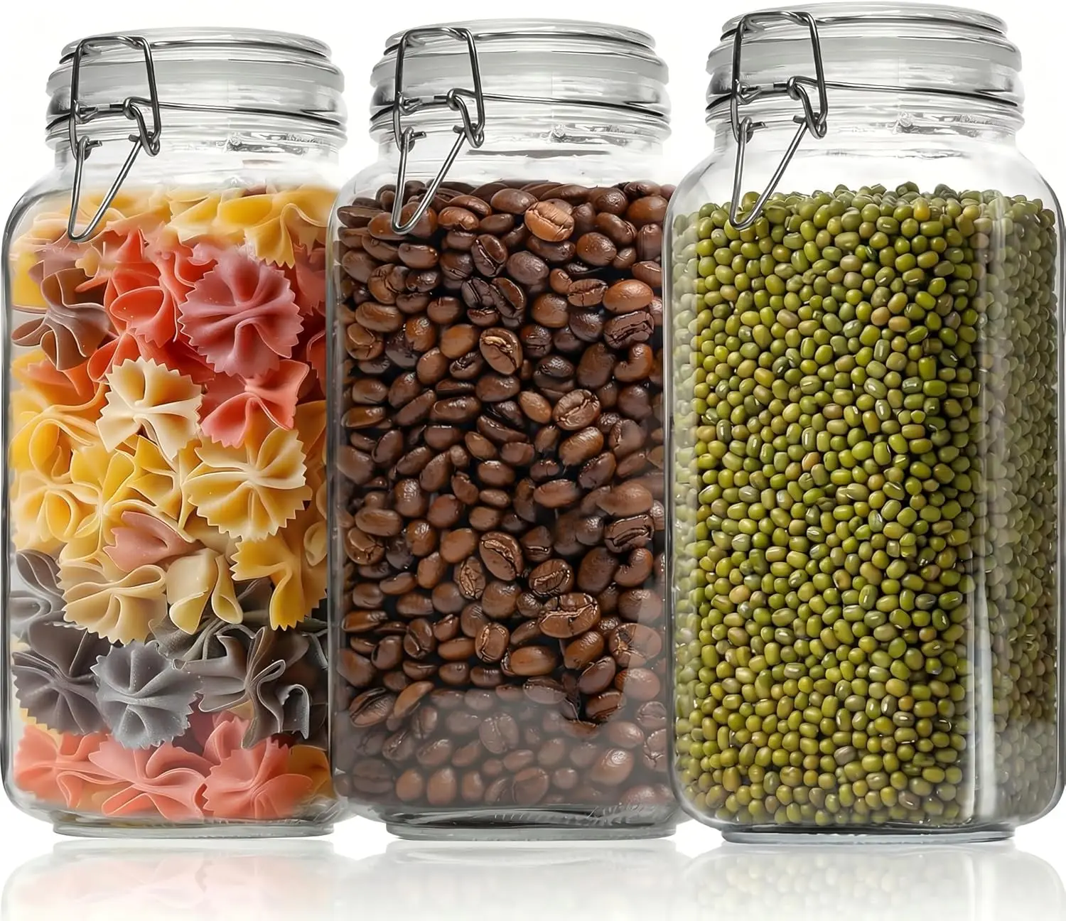 78oz - 3 Pack Square Glass Jars with Airtight Lid, Wide Mouth Jars with Clamp Lids, Air Tight Glass Canisters, Best Food S
78oz - 3 Pack Square Glass Jars with Airtight Lid, Wide Mouth Jars with Clamp Lids, Air Tight Glass Canisters, Best Food S