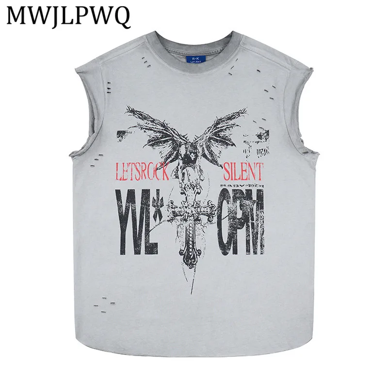 MWJLPWQ Dark-Style Print Cotton Sleeveless Vest For Men Distressed Rough Edge Wide Shoulder Round Neck Tops Summer Trendy 16252
MWJLPWQ Dark-Style Print Cotton Sleeveless Vest For Men Distressed Rough Edge Wide Shoulder Round Neck Tops Summer Trendy 16252