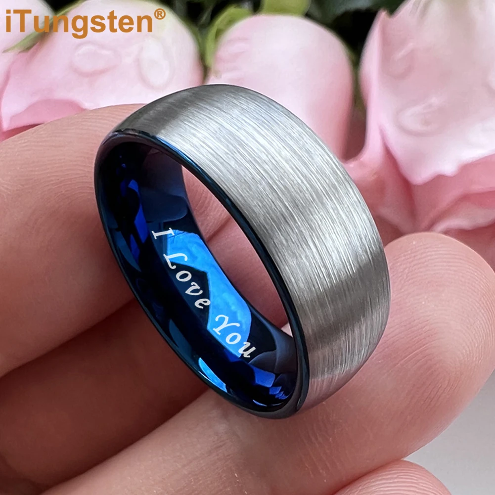 iTungsten 6mm 8mm Blue Tungsten Ring for Men Women Engagement Wedding Band Fashion Jewelry I Love You Engraved Matte Comfort Fit
iTungsten 6mm 8mm Blue Tungsten Ring for Men Women Engagement Wedding Band Fashion Jewelry I Love You Engraved Matte Comfort Fit