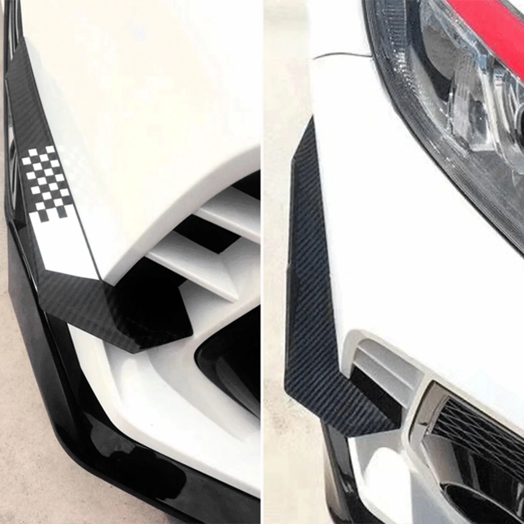 4Pcs Car Front Bumper Lip Splitter Fin Long Air Knife Auto Body Kit Car Spoiler For Honda Civic 10TH Type-R 2019-2021-T61C 
4Pcs Car Front Bumper Lip Splitter Fin Long Air Knife Auto Body Kit Car Spoiler For Honda Civic 10TH Type-R 2019-2021-T61C