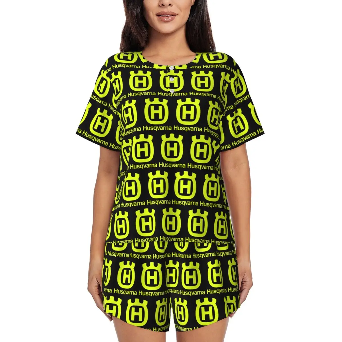 H-Husqvarnas Round Neck Short Sleeves Nightdress for Sleeping Sleepshirts Women Soft Pajama Set Short Pants
H-Husqvarnas Round Neck Short Sleeves Nightdress for Sleeping Sleepshirts Women Soft Pajama Set Short Pants
