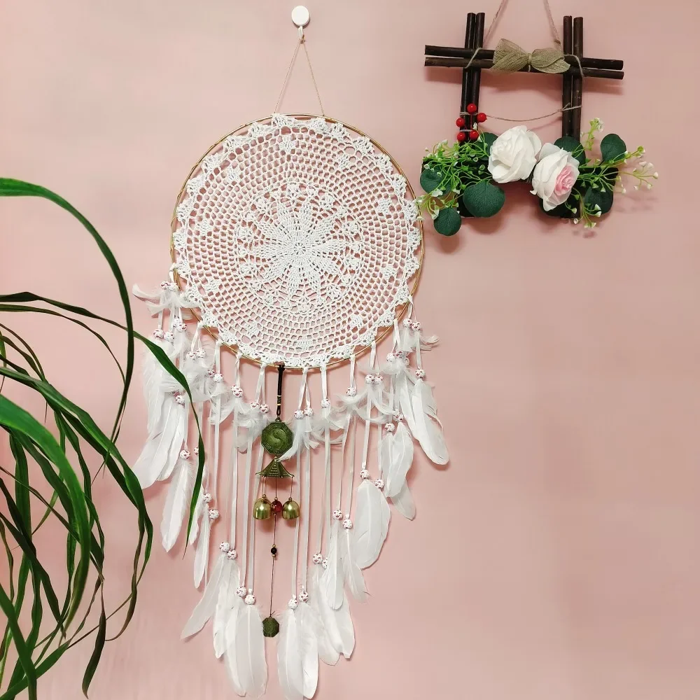 Wall Hanging Dream Catcher Vintage Wind Chimes White Dreamcatcher Web Large Goose Feathers Love Themed Wooden Beads Gift For Her
Wall Hanging Dream Catcher Vintage Wind Chimes White Dreamcatcher Web Large Goose Feathers Love Themed Wooden Beads Gift For Her