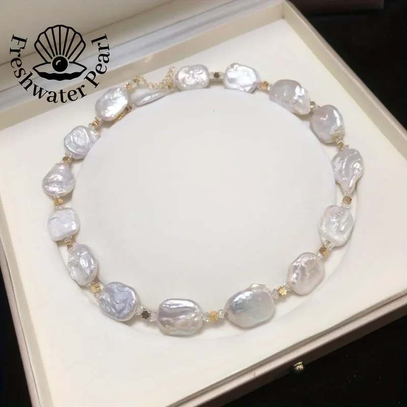 Lustrous Natural Baroque White Freshwater Pearl Beaded Necklace Elegant,Hand Strung Jewelry for Women Ideal Summer Vacation Gift
Lustrous Natural Baroque White Freshwater Pearl Beaded Necklace Elegant,Hand Strung Jewelry for Women Ideal Summer Vacation Gift