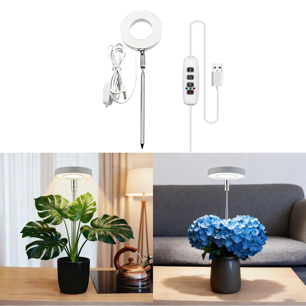 1pc Ring Plant Light Angel Ring Grow Light DC5V USB LED Phytolamp Warm White Full-spectrum 4 Dimmable Levels Telescopic
1pc Ring Plant Light Angel Ring Grow Light DC5V USB LED Phytolamp Warm White Full-spectrum 4 Dimmable Levels Telescopic