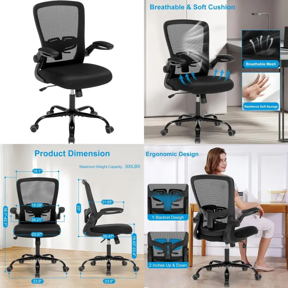 Ergonomic Mesh Executive Office Chair with Adjustable Lumbar Support and Swivel Rolling for Home and Bedroom Use
Ergonomic Mesh Executive Office Chair with Adjustable Lumbar Support and Swivel Rolling for Home and Bedroom Use