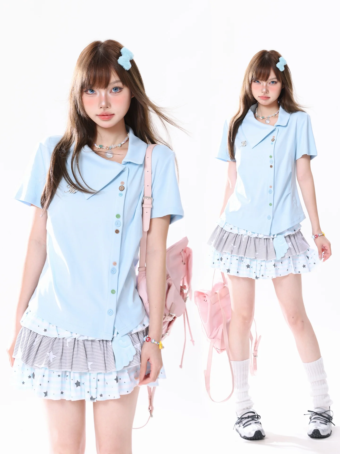Summer Sweet And Spicy Style Women's Slim Fit Short Sleeve T-Shirt Turn-down Collar Waist-cinching Short Length Casual Wear
Summer Sweet And Spicy Style Women's Slim Fit Short Sleeve T-Shirt Turn-down Collar Waist-cinching Short Length Casual Wear