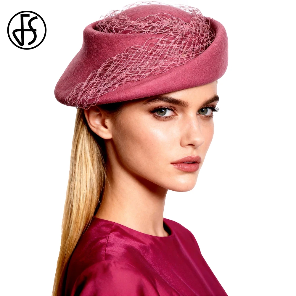 FS Spring Wool Fascinator Hats For Women Ladies Elegant Church Hat Vintage Beret With Veil Camel Luxury Felt Fedoral Chapeau
FS Spring Wool Fascinator Hats For Women Ladies Elegant Church Hat Vintage Beret With Veil Camel Luxury Felt Fedoral Chapeau